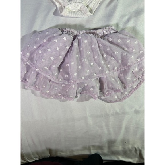 Little Lass Baby Girls 12M Lavender White Floral Tutu Skirt and Bodysuit Set - Picture 5 of 8